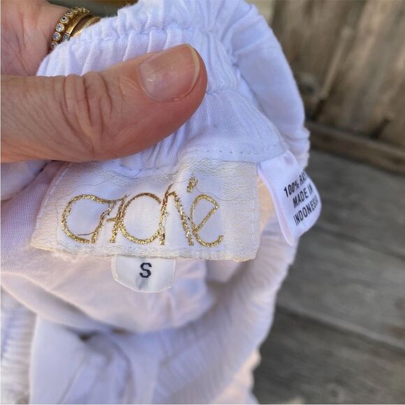 Cache vintage White and Gold A-Line Skirt size small - Picture 9 of 12